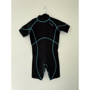 NeoSport Neo Gear Wetsuit XL Black Turquoise Shorty Spring Suit Neoprene